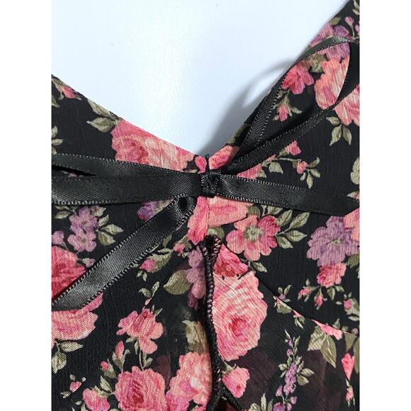 Francesca's Floral Sweetheart Tiered Dress S Cottagecore Milkmaid Romantic NWT - Picture 5 of 13